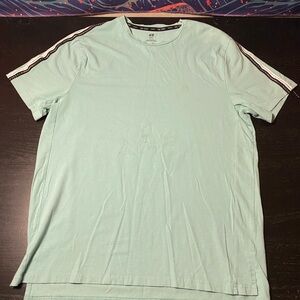 H&M Mint Green Men's Tee with Black Accents